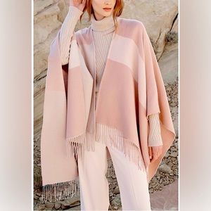 SOIA & KYO Woven Scarf with Fringe Pink and Cream